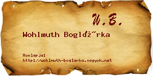 Wohlmuth Boglárka névjegykártya